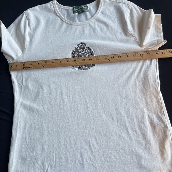 LRL Lauren Ralph Lauren Active Shirt Women Medium (tagged XL) Embroidered Crest - Picture 8 of 11